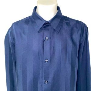 Perry Ellis Navy Blue Button Down Shirt Slim Fit
